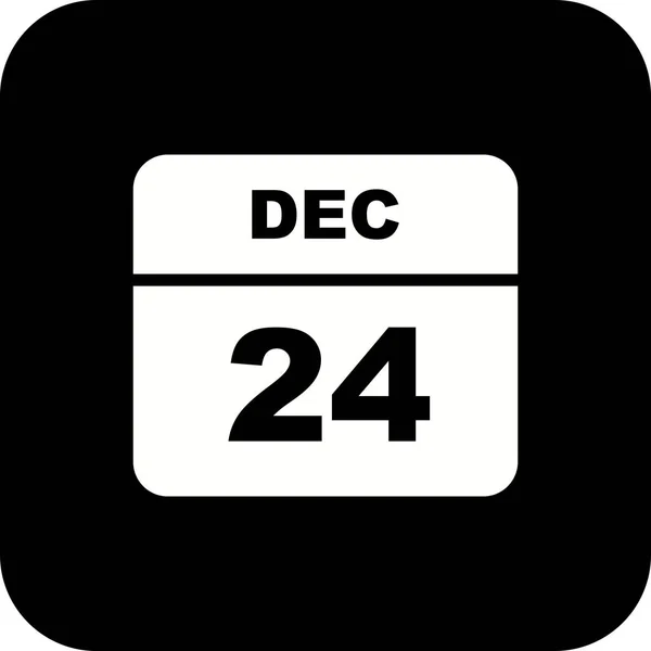 24 dicembre Data in un Calendario Unico Giorno — Foto Stock