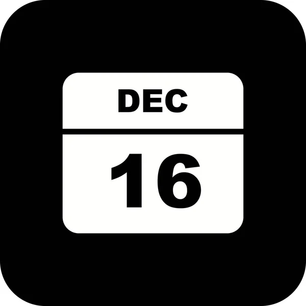 16 de diciembre Fecha en un calendario de un solo día — Foto de Stock