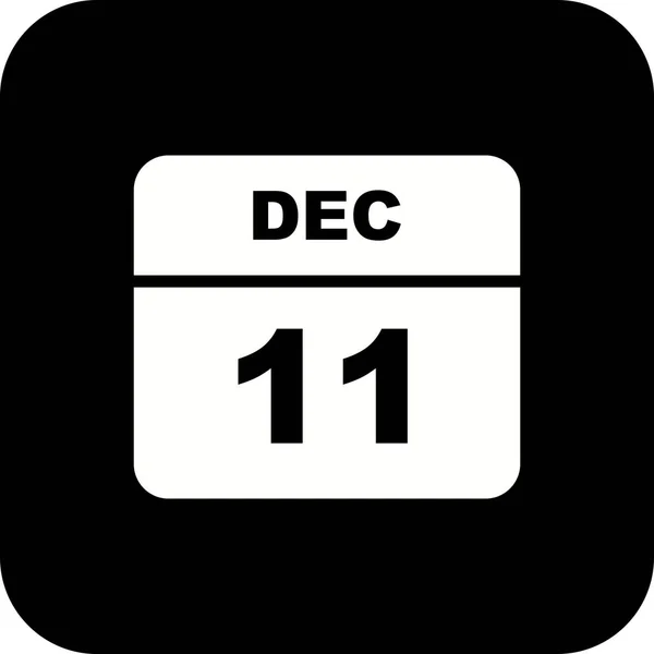 11 de diciembre Fecha en un calendario de un solo día — Foto de Stock