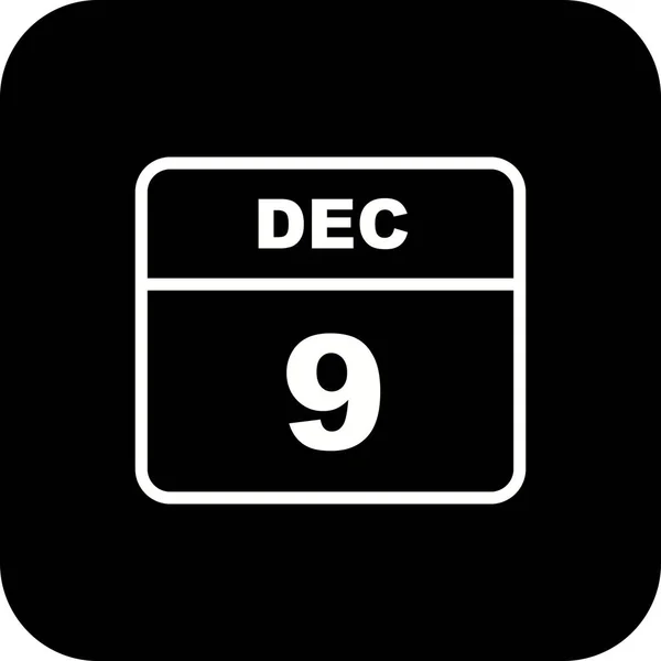 9 décembre Date sur un calendrier d'un seul jour — Photo