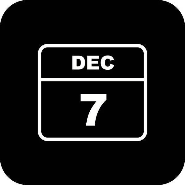 7 de diciembre Fecha en un calendario de un solo día —  Fotos de Stock