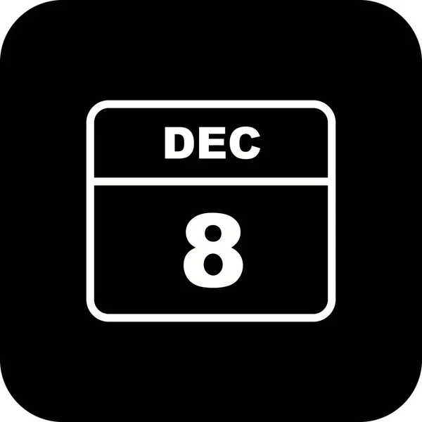 8 грудня дата одноденного календаря — стокове фото