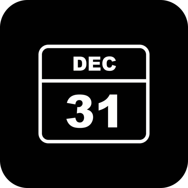 31 декабря Дата в календаре одного дня — стоковое фото