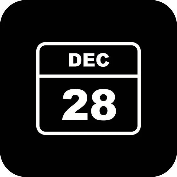 28th Δεκεμβρίου ημερομηνία σε ημερολόγιο μίας ημέρας — Φωτογραφία Αρχείου