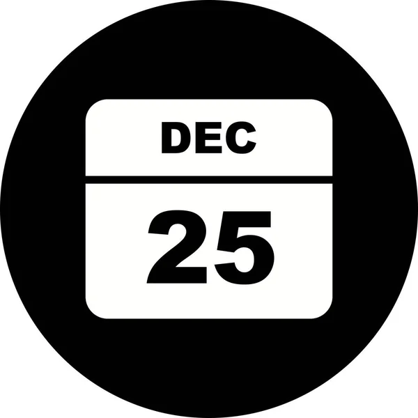 25 december datum op een enkele dag kalender — Stockfoto