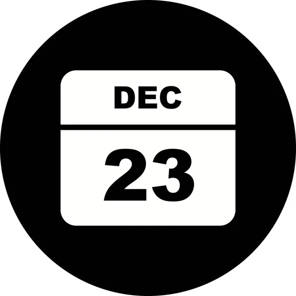 23 december datum op een enkele dag kalender — Stockfoto