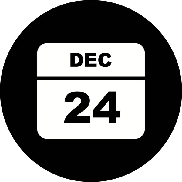 24 dicembre Data in un Calendario Unico Giorno — Foto Stock