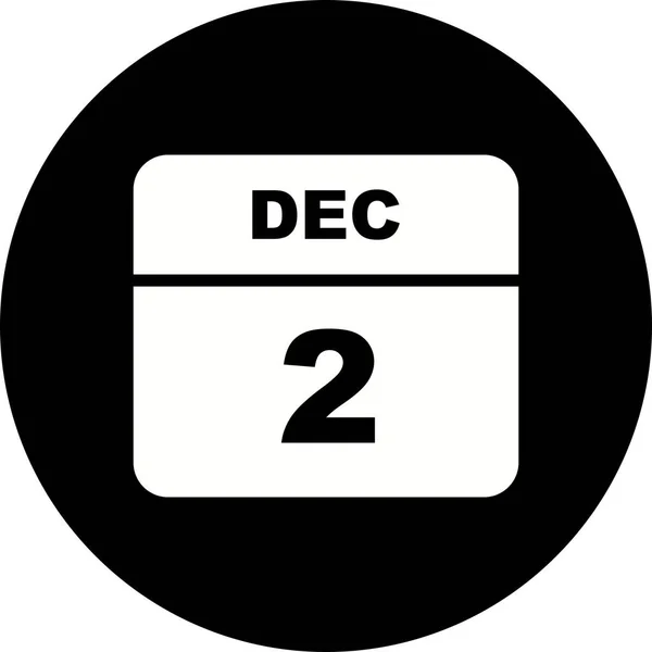 02 de dezembro Data em um calendário único dia — Fotografia de Stock