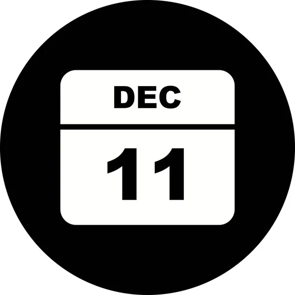 11 de diciembre Fecha en un calendario de un solo día — Foto de Stock