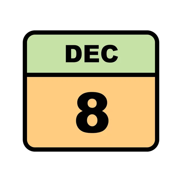 Datum platnosti v kalendáři jednoho dne (prosinec 8) — Stock fotografie