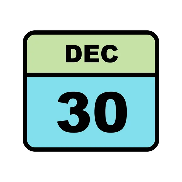 30 de diciembre Fecha en un calendario de un solo día — Foto de Stock