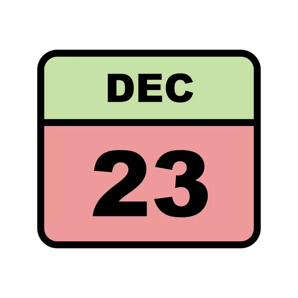 23 de dezembro Data em um único dia Calendário — Fotografia de Stock