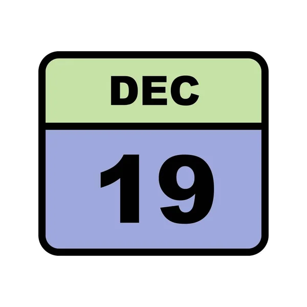 19 december datum på en enda dag kalender — Stockfoto