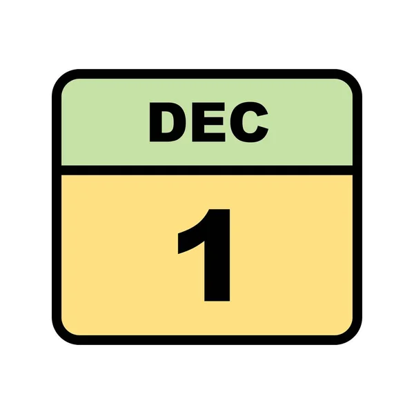 1 Dicembre Data su un Calendario Unico — Foto Stock