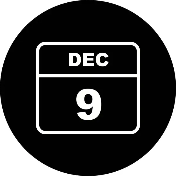9th Δεκεμβρίου ημερομηνία σε ημερολόγιο μίας ημέρας — Φωτογραφία Αρχείου
