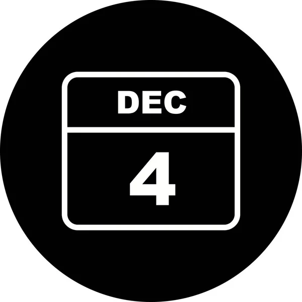 4 december datum på en enda dag kalender — Stockfoto
