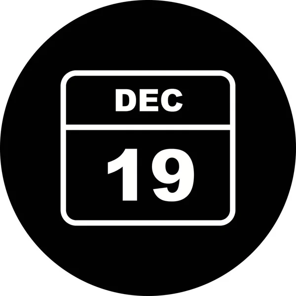 19 Δεκεμβρίου ημερομηνία σε ένα ημερολόγιο μιας ημέρας — Φωτογραφία Αρχείου