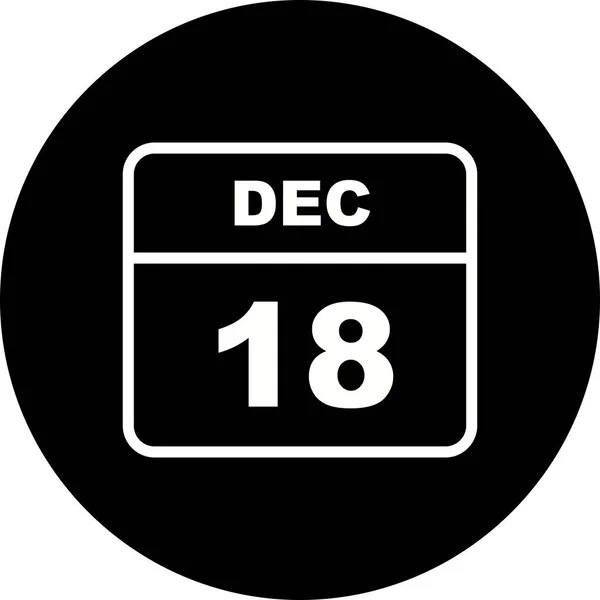 December 18th Date on a Single Day Calendar — Stock Photo, Image