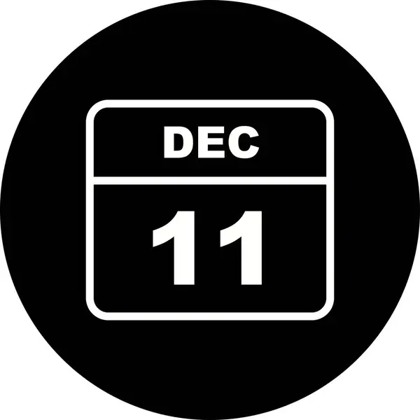 11 грудня дата одноденного календаря — стокове фото