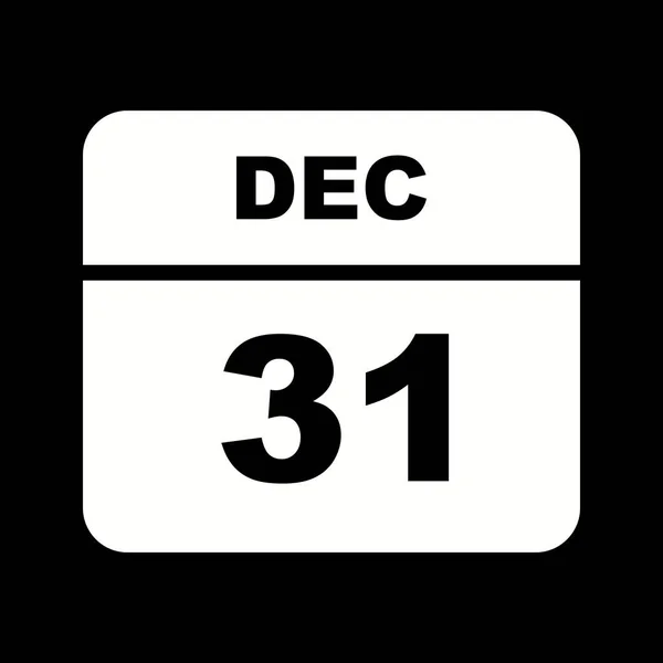 31 de diciembre Fecha en un calendario de un solo día —  Fotos de Stock