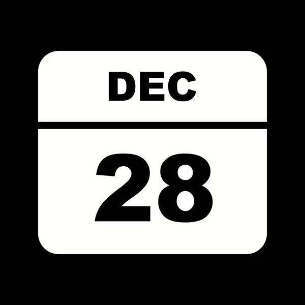 December 28., dátum egy egynapos naptárban — Stock Fotó