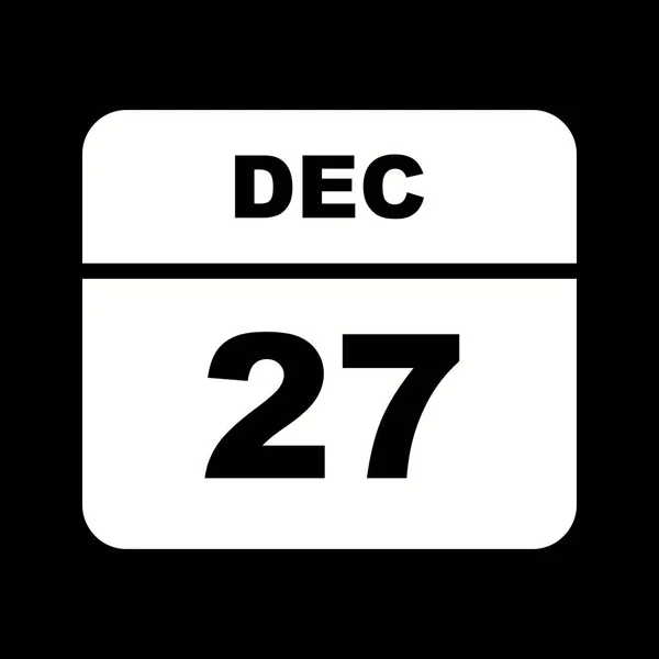 27 december datum op een enkele dag kalender — Stockfoto