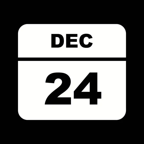 24 de diciembre Fecha en un calendario de un solo día — Foto de Stock