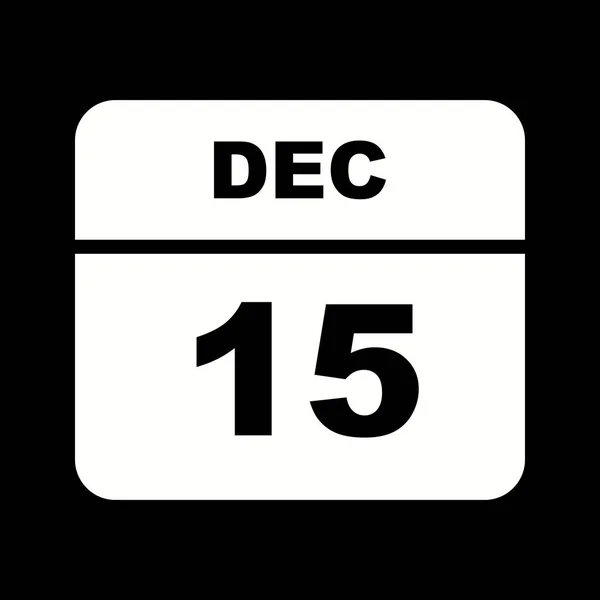 15 de diciembre Fecha en un calendario de un solo día — Foto de Stock