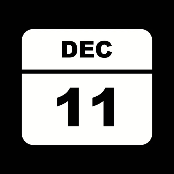 11 dicembre Data su un Calendario Unico Giorno — Foto Stock