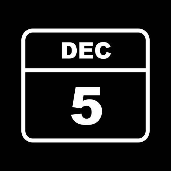 5 december datum på en enda dag kalender — Stockfoto