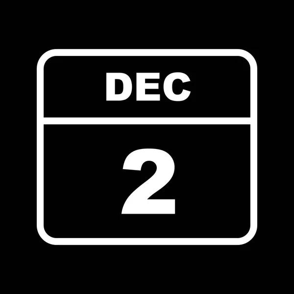 2 de diciembre Fecha en un calendario de un solo día — Foto de Stock