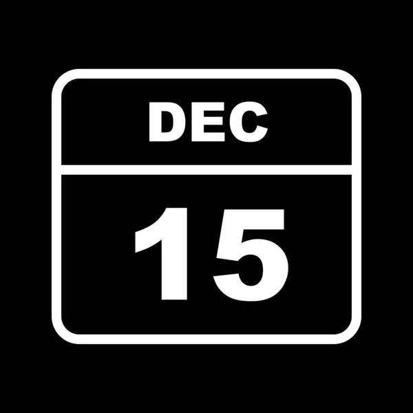 15 grudnia Data w kalendarzu jednodniowe — Zdjęcie stockowe