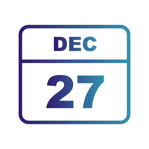 27 de diciembre Fecha en un calendario de un solo día —  Fotos de Stock