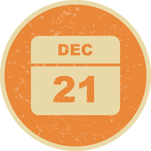 21 Δεκεμβρίου ημερομηνία σε ένα ημερολόγιο μιας ημέρας — Φωτογραφία Αρχείου