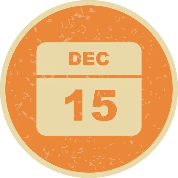 15th Δεκεμβρίου ημερομηνία σε ημερολόγιο μίας ημέρας — Φωτογραφία Αρχείου