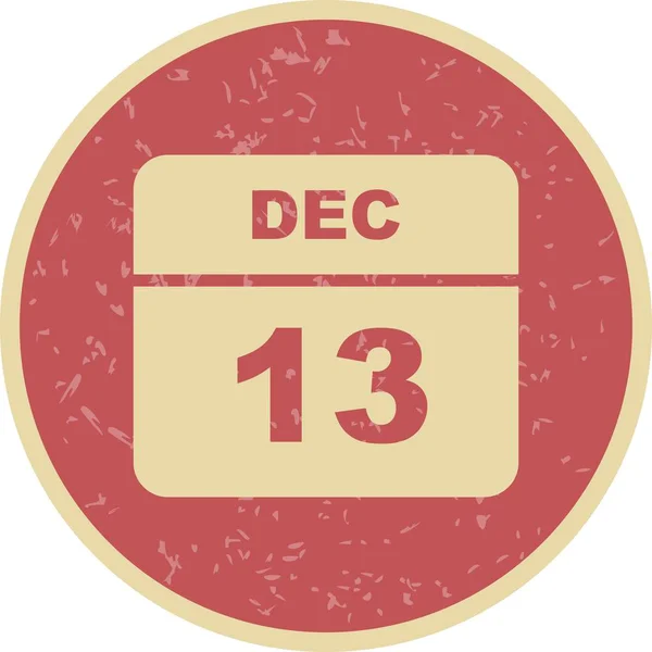13 december datum på en enda dag kalender — Stockfoto