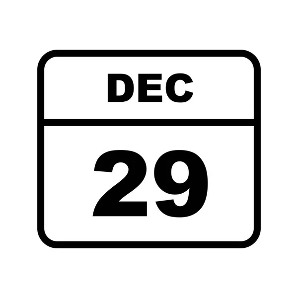 Дата 29 декабря в календаре одного дня — стоковое фото