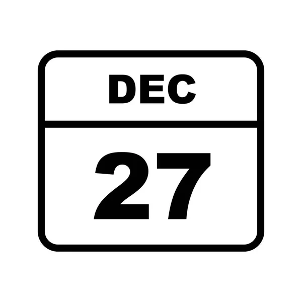 27 de diciembre Fecha en un calendario de un solo día — Foto de Stock