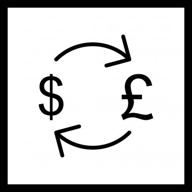 Dolar simgesi ile İllüstrasyon Döviz Pound