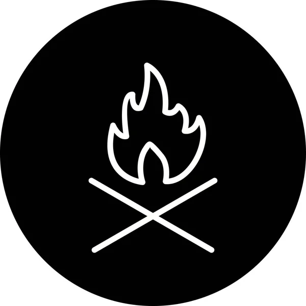 Ilustracja Bone ogień ikona — Zdjęcie stockowe