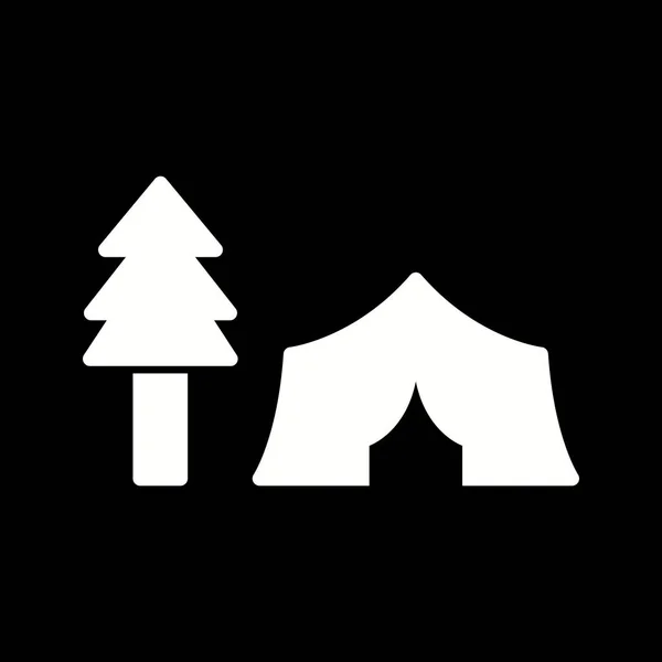 일러스트 텐트-나무 아이콘 — 스톡 사진