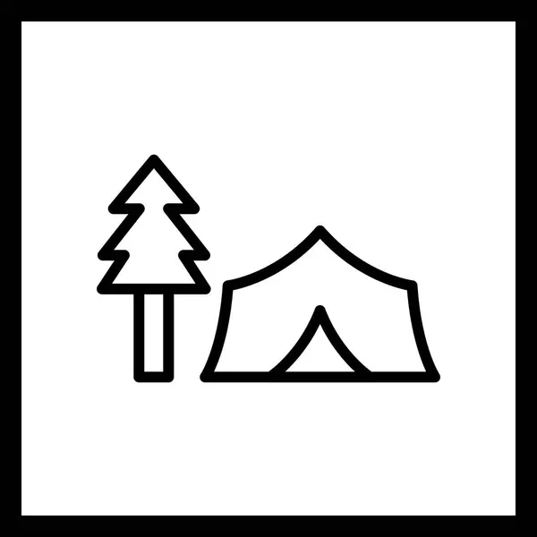Tente d'illustration avec icône d'arbres — Photo