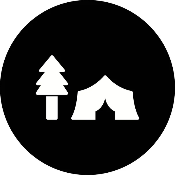 Illustration Tent with Trees Icon