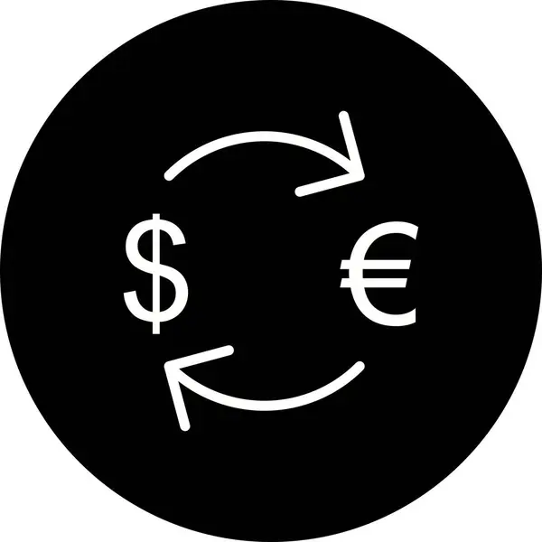 Ilustracja wymiana euro z ikoną dolara — Zdjęcie stockowe