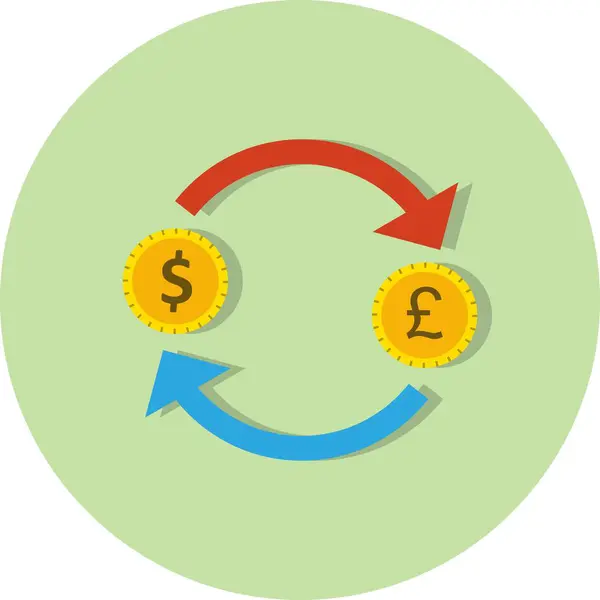 Ілюстрація Обмінний фунт з піктограмою долара — стокове фото