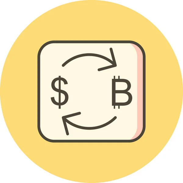 Abbildung Tausche Bitcoin mit Dollar-Symbol — Stockfoto