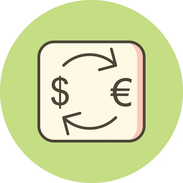 Иллюстрационная биржа евро с иконой доллара — стоковое фото