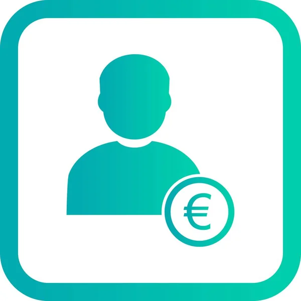 Illusztráció euró Man ikonnal — Stock Fotó