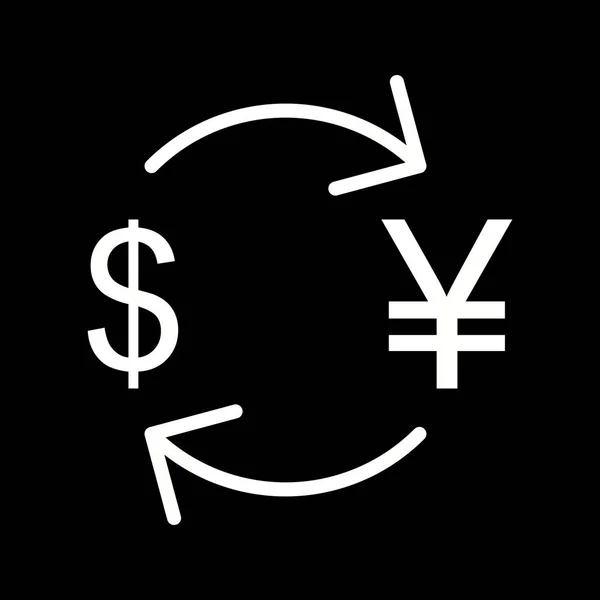Illustratie Exchange yen met dollar-pictogram — Stockfoto