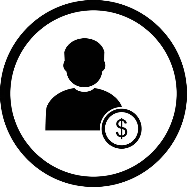 Dólar da ilustração com ícone do homem — Fotografia de Stock
